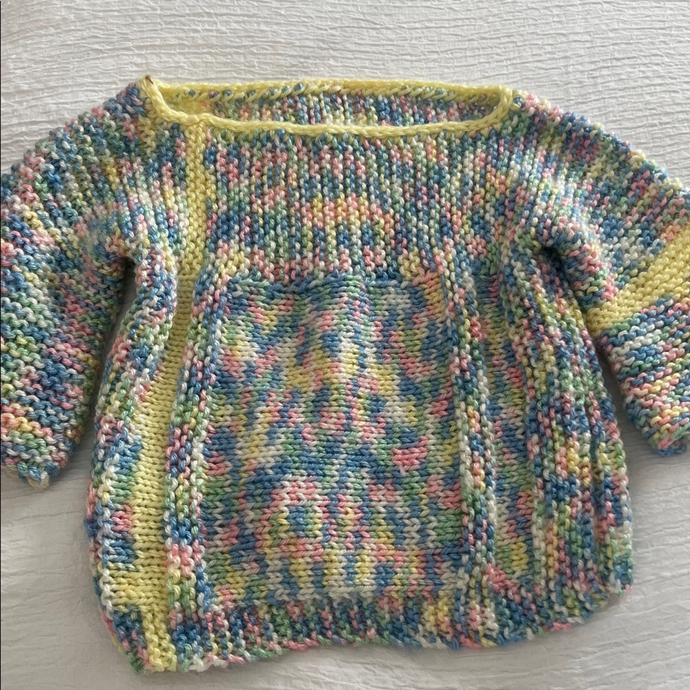 Handmade Pastel Colored 12-18 Month Knit Cozy Sweater